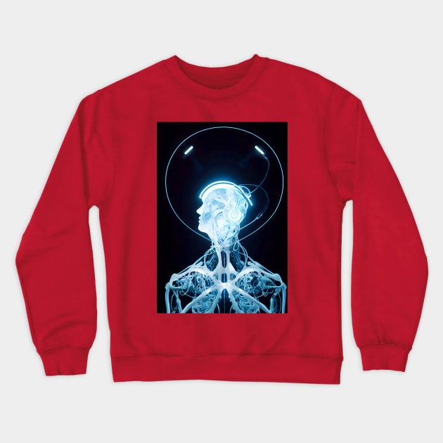 Artificial intelligence with human face Crewneck Sweatshirt by RulizGi